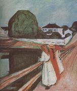 Edvard Munch Girl on the bridge oil